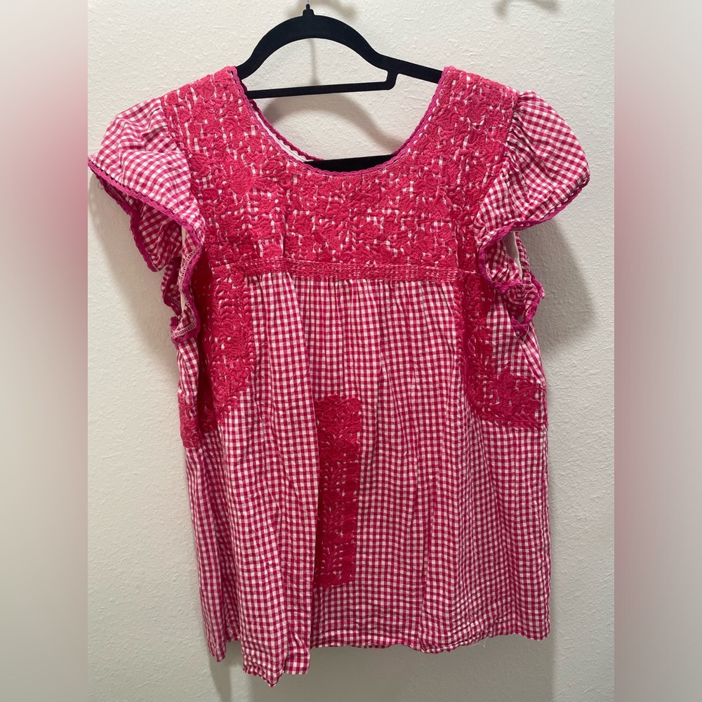J Marie Camryn Top Large Pink Gingham
